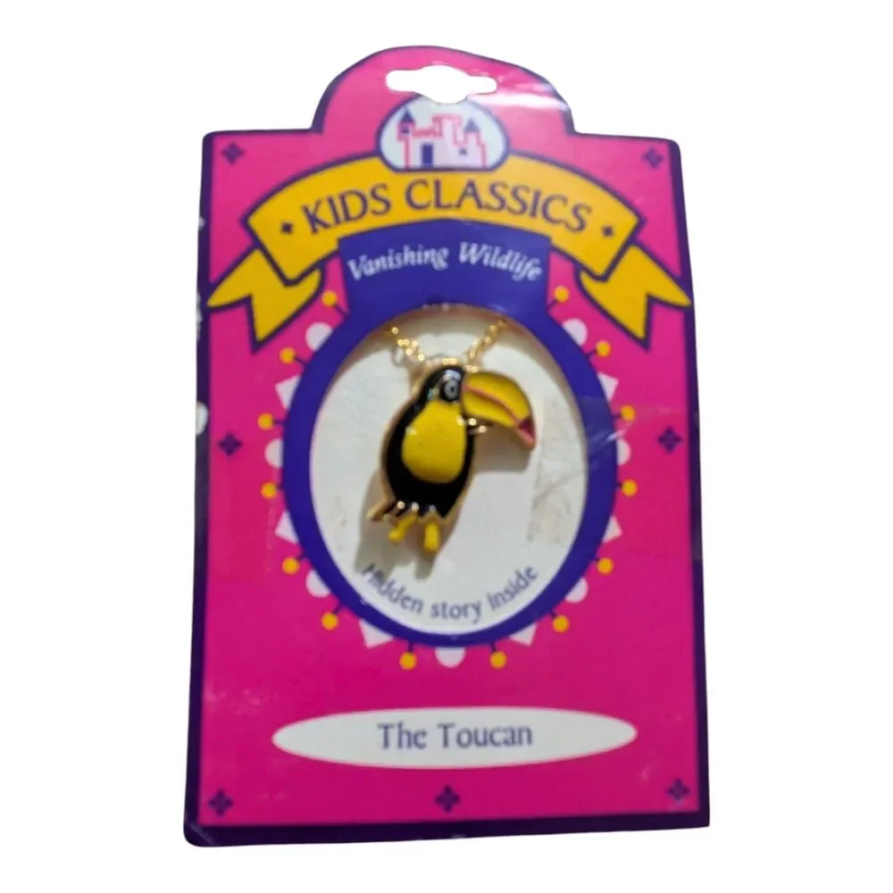 Vintage Kids Classics Vanishing Wildlife Necklace Set, Toucan & White Tiger